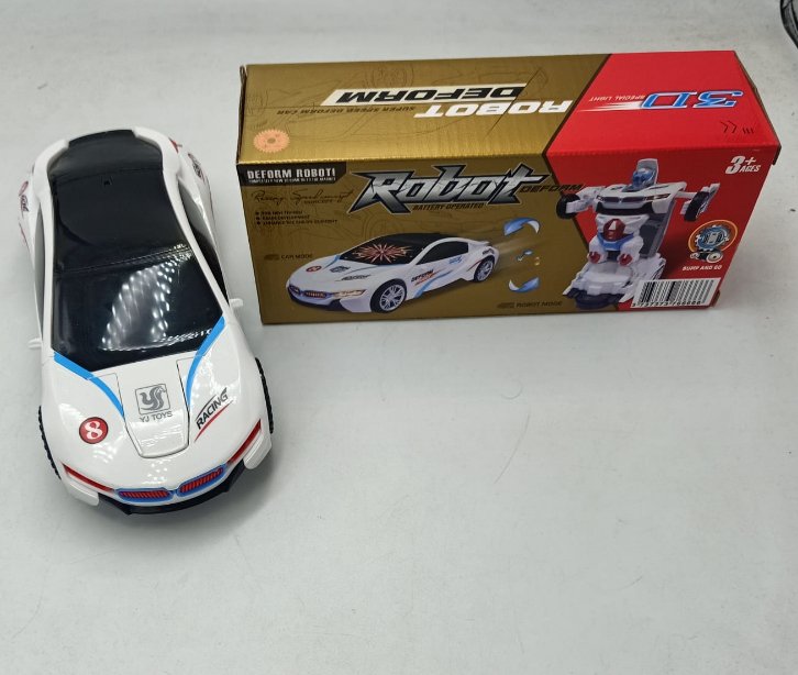 Transforming 2-in-1 Robot Car Toy with Easy One Button Deformation