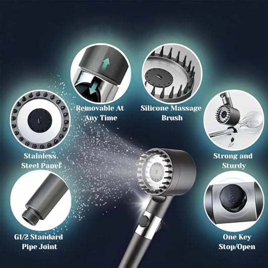 3 Modes Shower Head With Water Filter Tecnology
