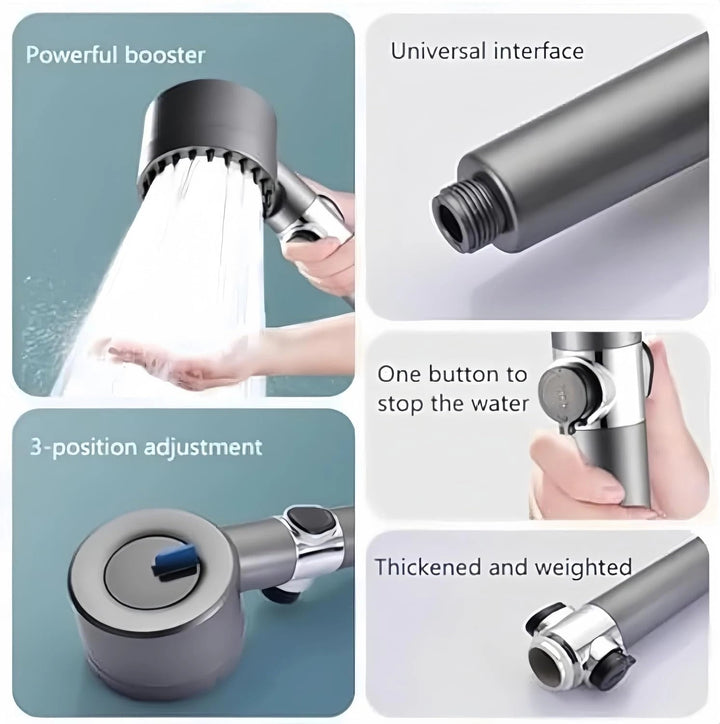 3 Modes Shower Head With Water Filter Tecnology