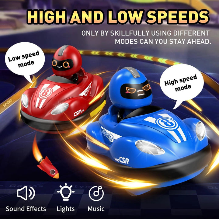 2 Pack Remote Control Bumper Cars | RC Ejecting Battle Toy for Kids