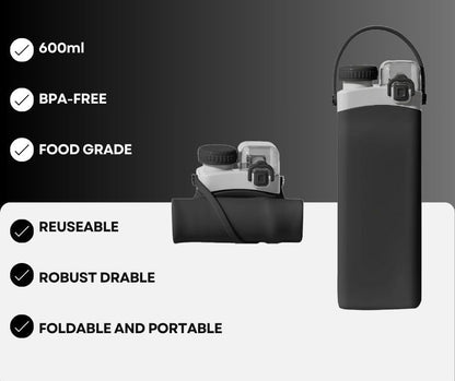 SPECIAL MADE Collapsible Water Bottles Leakproof Valve Reusable BPA Free Silicone Foldable Travel Water Bottle Cup for Gym Camping Hiking Travel Sports Lightweight Durable