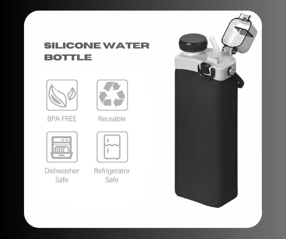 SPECIAL MADE Collapsible Water Bottles Leakproof Valve Reusable BPA Free Silicone Foldable Travel Water Bottle Cup for Gym Camping Hiking Travel Sports Lightweight Durable