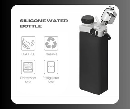 SPECIAL MADE Collapsible Water Bottles Leakproof Valve Reusable BPA Free Silicone Foldable Travel Water Bottle Cup for Gym Camping Hiking Travel Sports Lightweight Durable