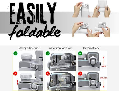 SPECIAL MADE Collapsible Water Bottles Leakproof Valve Reusable BPA Free Silicone Foldable Travel Water Bottle Cup for Gym Camping Hiking Travel Sports Lightweight Durable