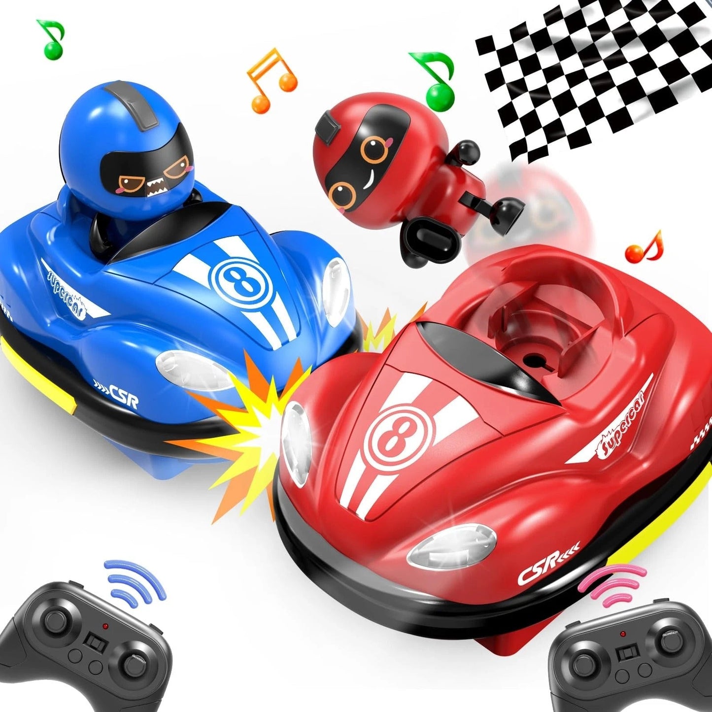 2 Pack Remote Control Bumper Cars | RC Ejecting Battle Toy for Kids