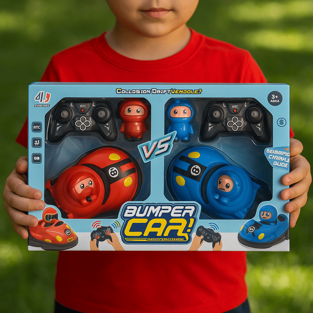 2 Pack Remote Control Bumper Cars | RC Ejecting Battle Toy for Kids