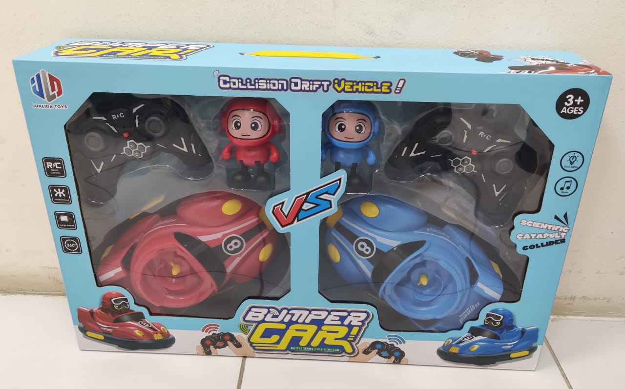 2 Pack Remote Control Bumper Cars | RC Ejecting Battle Toy for Kids