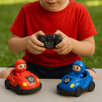 2 Pack Remote Control Bumper Cars | RC Ejecting Battle Toy for Kids