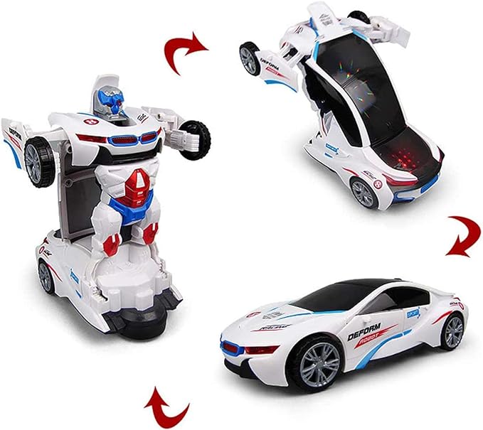 Transforming 2-in-1 Robot Car Toy with Easy One Button Deformation