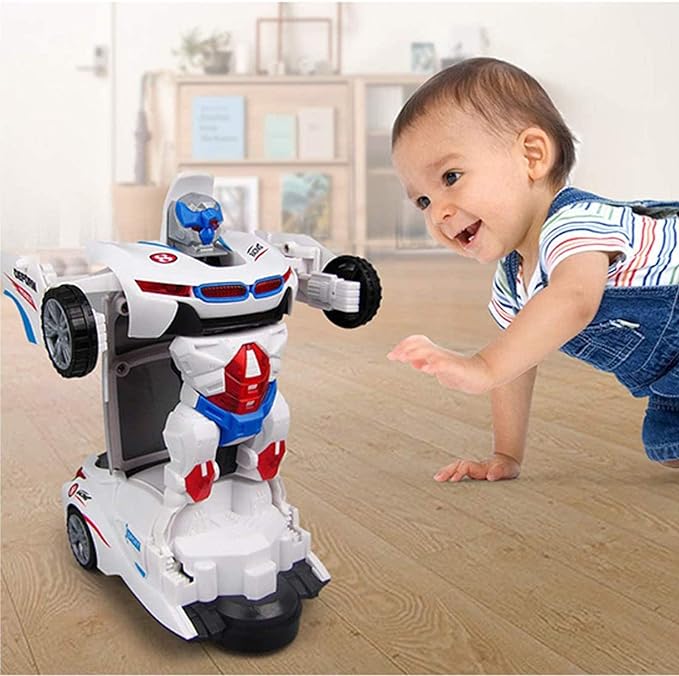 Transforming 2-in-1 Robot Car Toy with Easy One Button Deformation