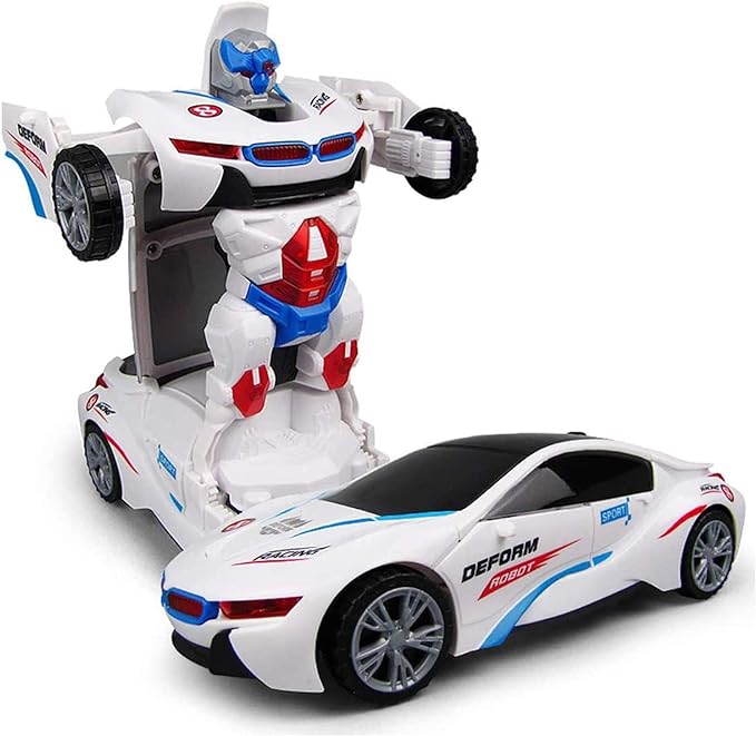 Transforming 2-in-1 Robot Car Toy with Easy One Button Deformation