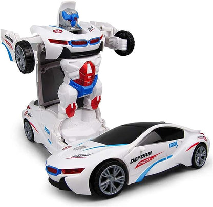 Transforming 2-in-1 Robot Car Toy with Easy One Button Deformation