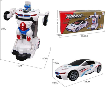 Transforming 2-in-1 Robot Car Toy with Easy One Button Deformation